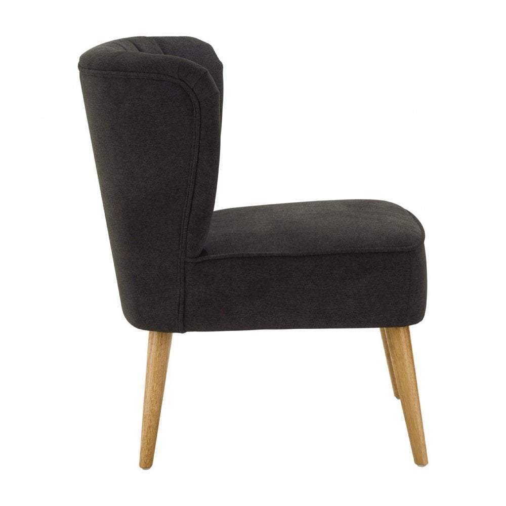 Noosa & Co. Living Wingback Chair, Charcoal Chenille, Rubberwood Legs House of Isabella UK
