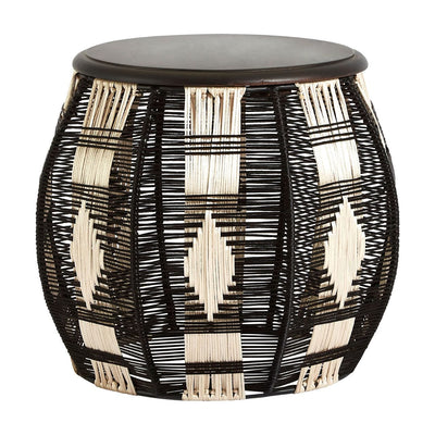 Noosa & Co. Living Zen Stool With Black / Silver Finish House of Isabella UK