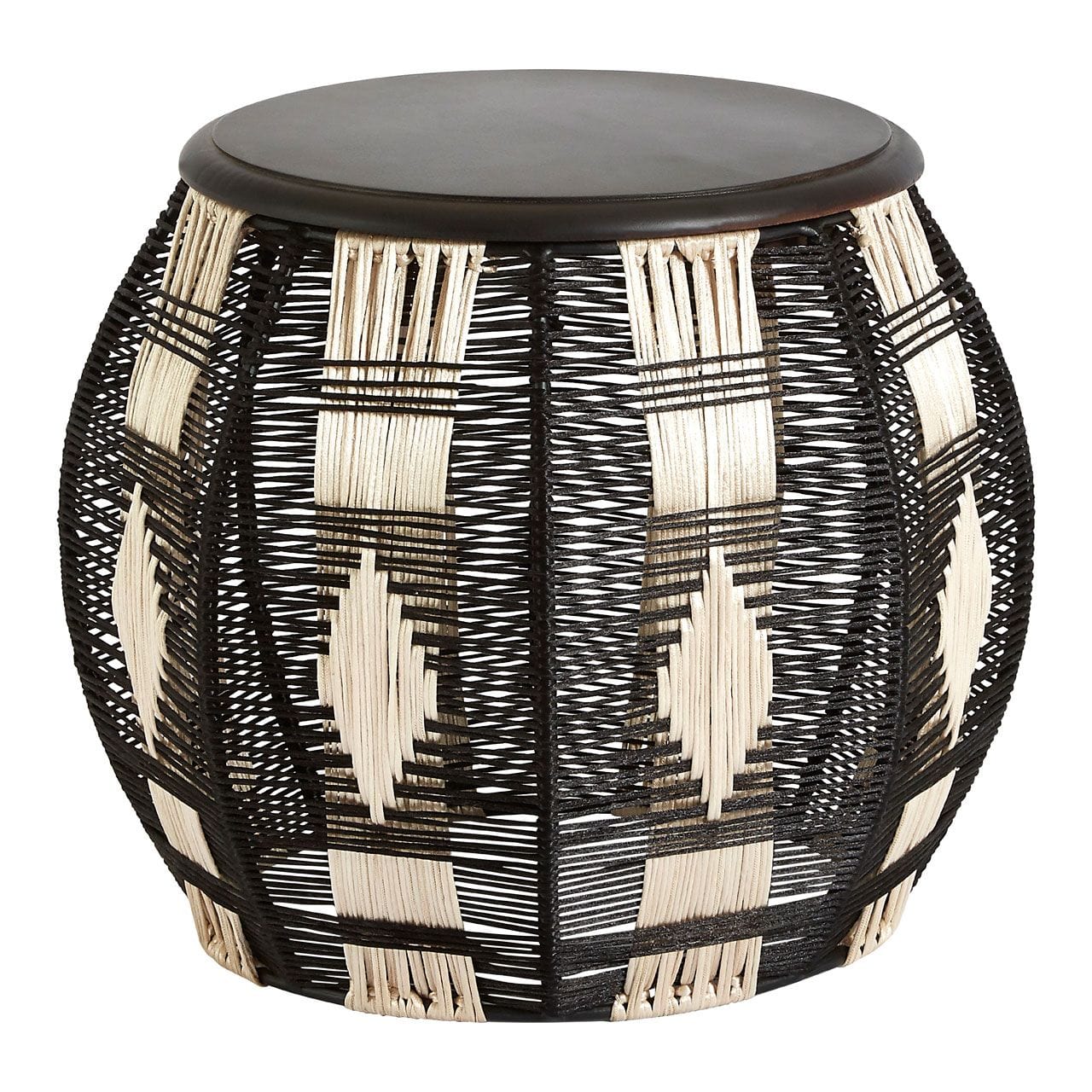 Noosa & Co. Living Zen Stool With Black / Silver Finish House of Isabella UK