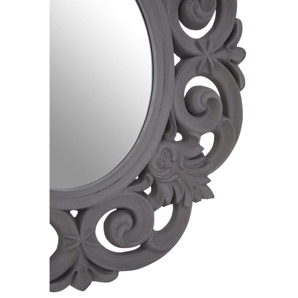 Noosa & Co. Mirrors Antique Grey Scroll Design Wall Mirror House of Isabella UK