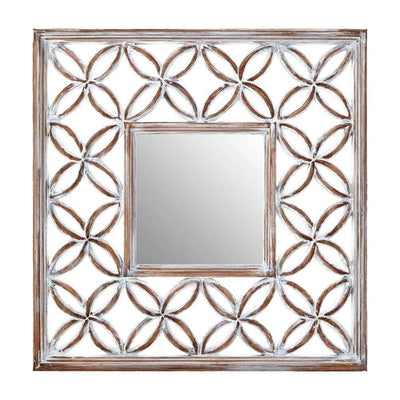 Noosa & Co. Mirrors Antique White Lattice Frame Wall Mirror House of Isabella UK