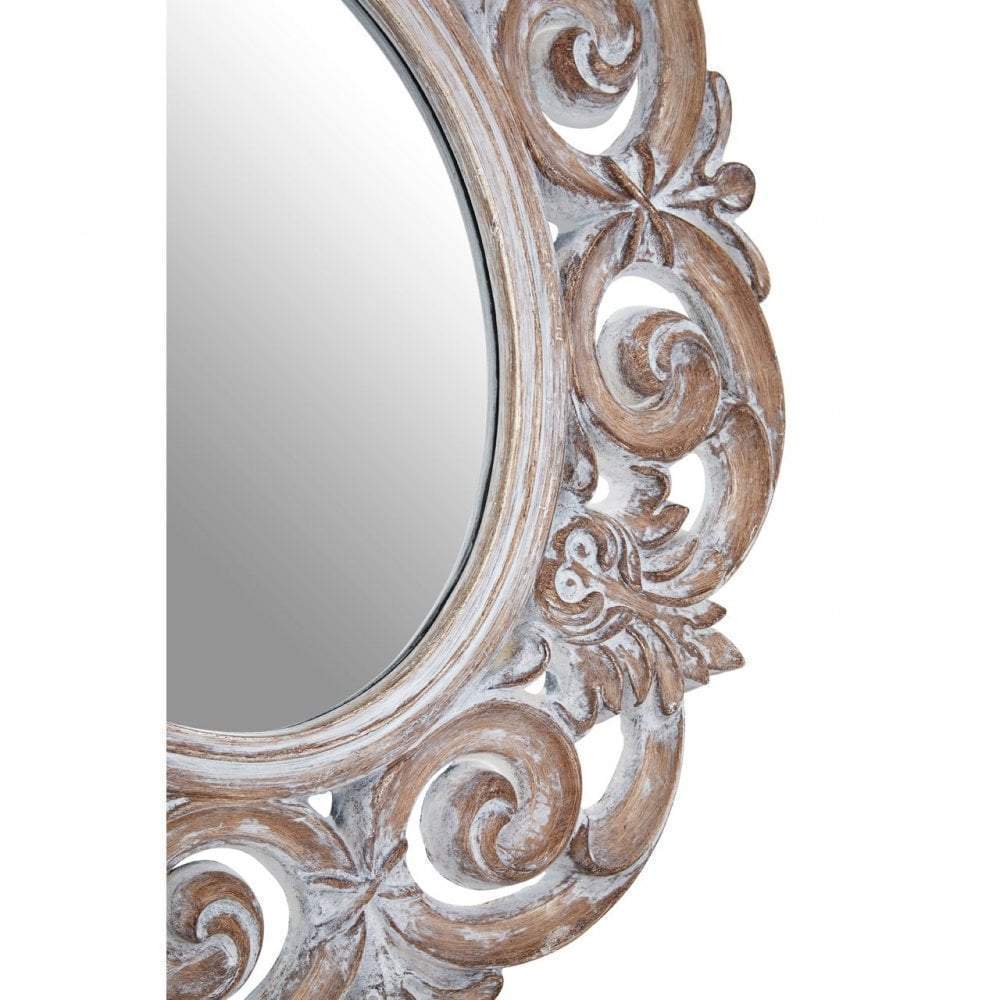 Noosa & Co. Mirrors Antique White Scroll Design Wall Mirror House of Isabella UK