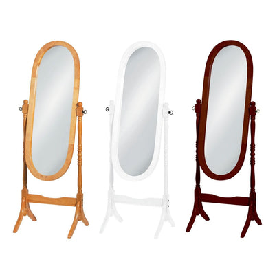 Noosa & Co. Mirrors Oval Cheval Mirror With White Wood Frame House of Isabella UK