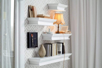 Novasolo Accessories Floating Wall Shelf, Medium - Classic White House of Isabella UK