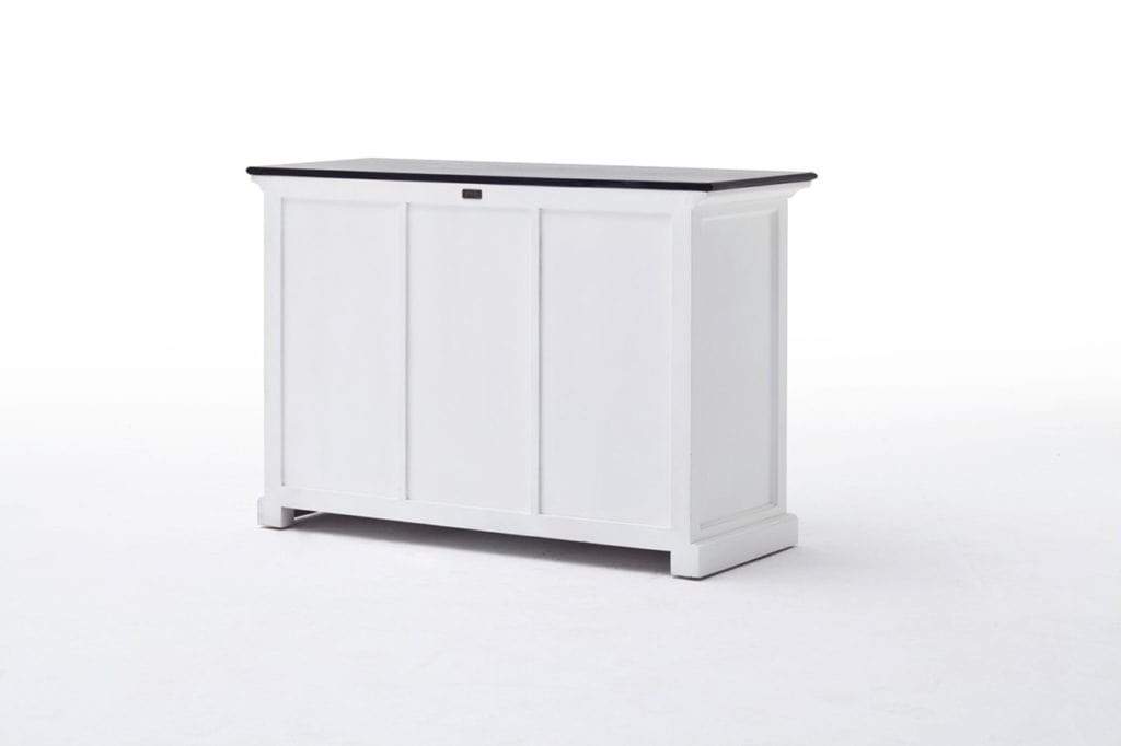 Novasolo Living Buffet with 2 Baskets - Classic White & Black House of Isabella UK