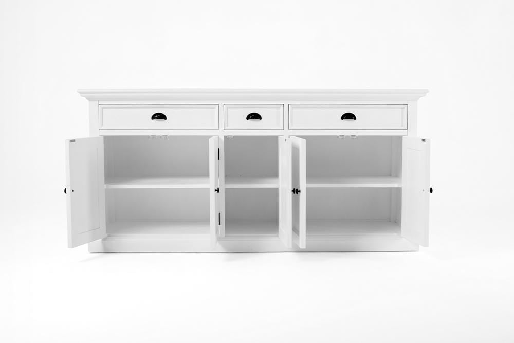 Novasolo Living Hutch Bookcase 5 Doors 3 Drawers - Classic White House of Isabella UK