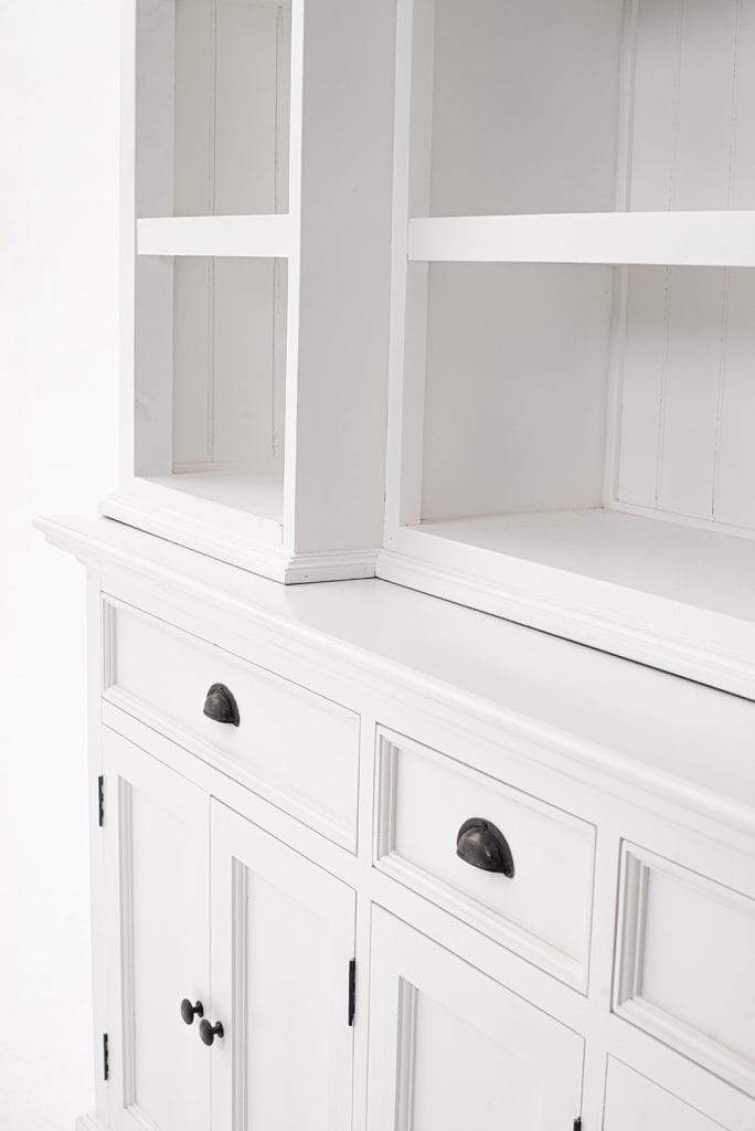 Novasolo Living Kitchen Hutch Cabinet with 5 Doors 3 Drawers - Classic White House of Isabella UK