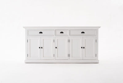 Novasolo Living Kitchen Hutch Cabinet with 5 Doors 3 Drawers - Classic White House of Isabella UK