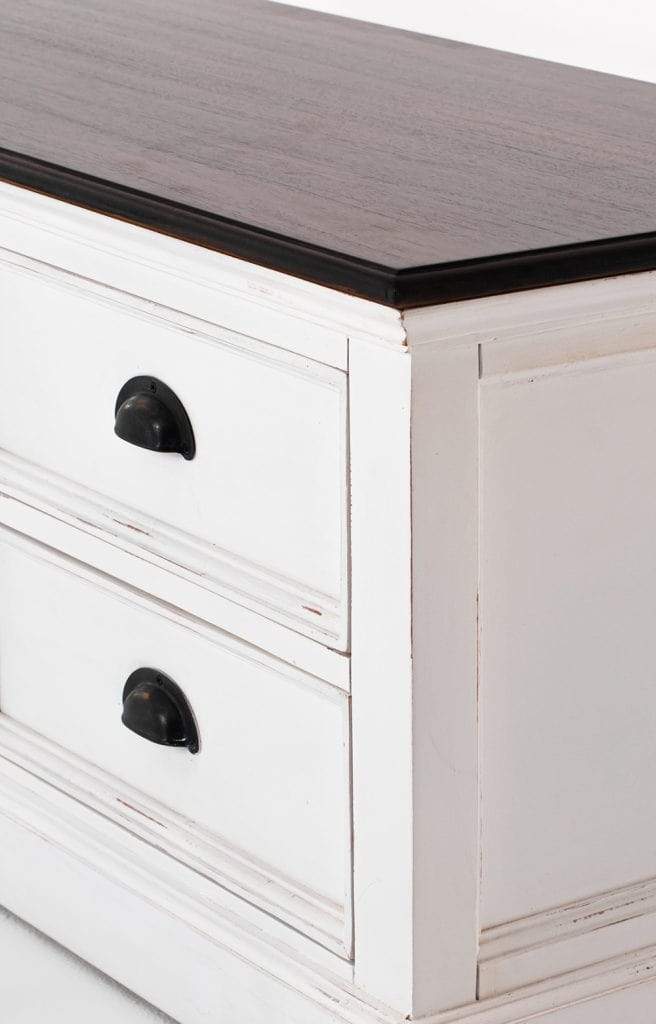 Novasolo Living Large ETU with 4 drawers - White Distress & Deep Brown House of Isabella UK