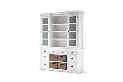 Novasolo Living Library Hutch with Basket Set - Classic White House of Isabella UK