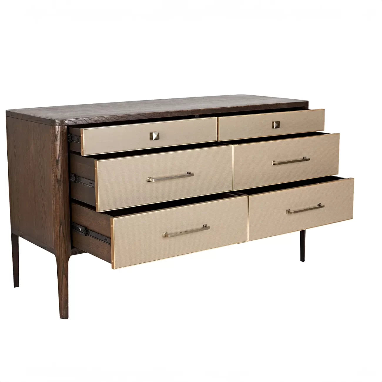 Hudson 6 drawer chest faux leather