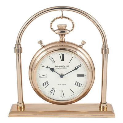 Pacific Lifestyle Accessories Antique Brass & Glass Carriage Clock House of Isabella UK