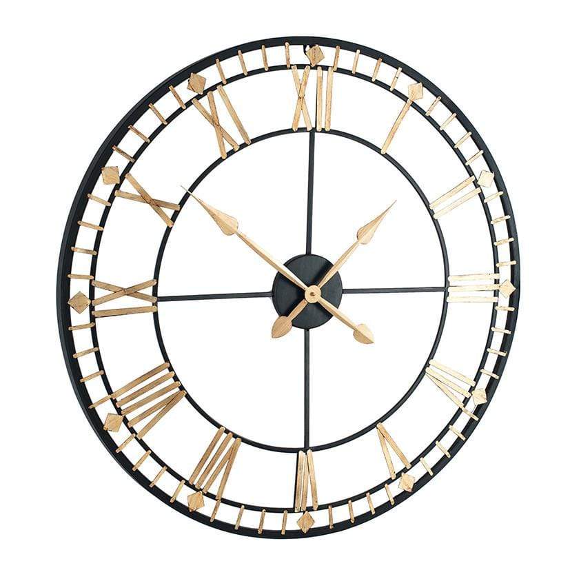 Pacific Lifestyle Accessories Antique Bronze & Gold Metal Round Wall Clock House of Isabella UK