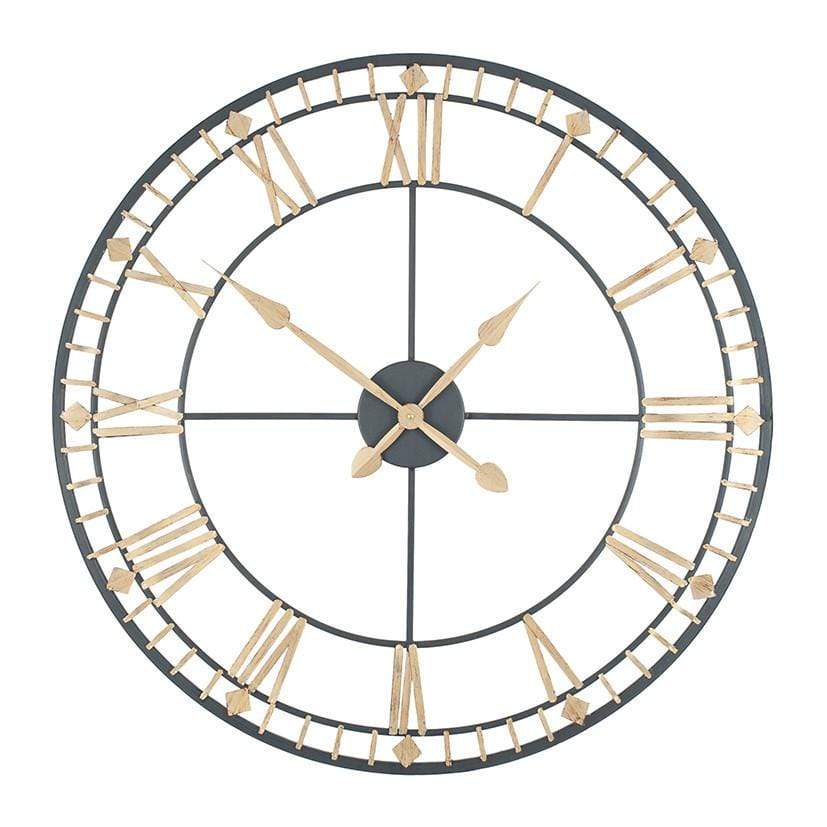Pacific Lifestyle Accessories Antique Bronze & Gold Metal Round Wall Clock House of Isabella UK