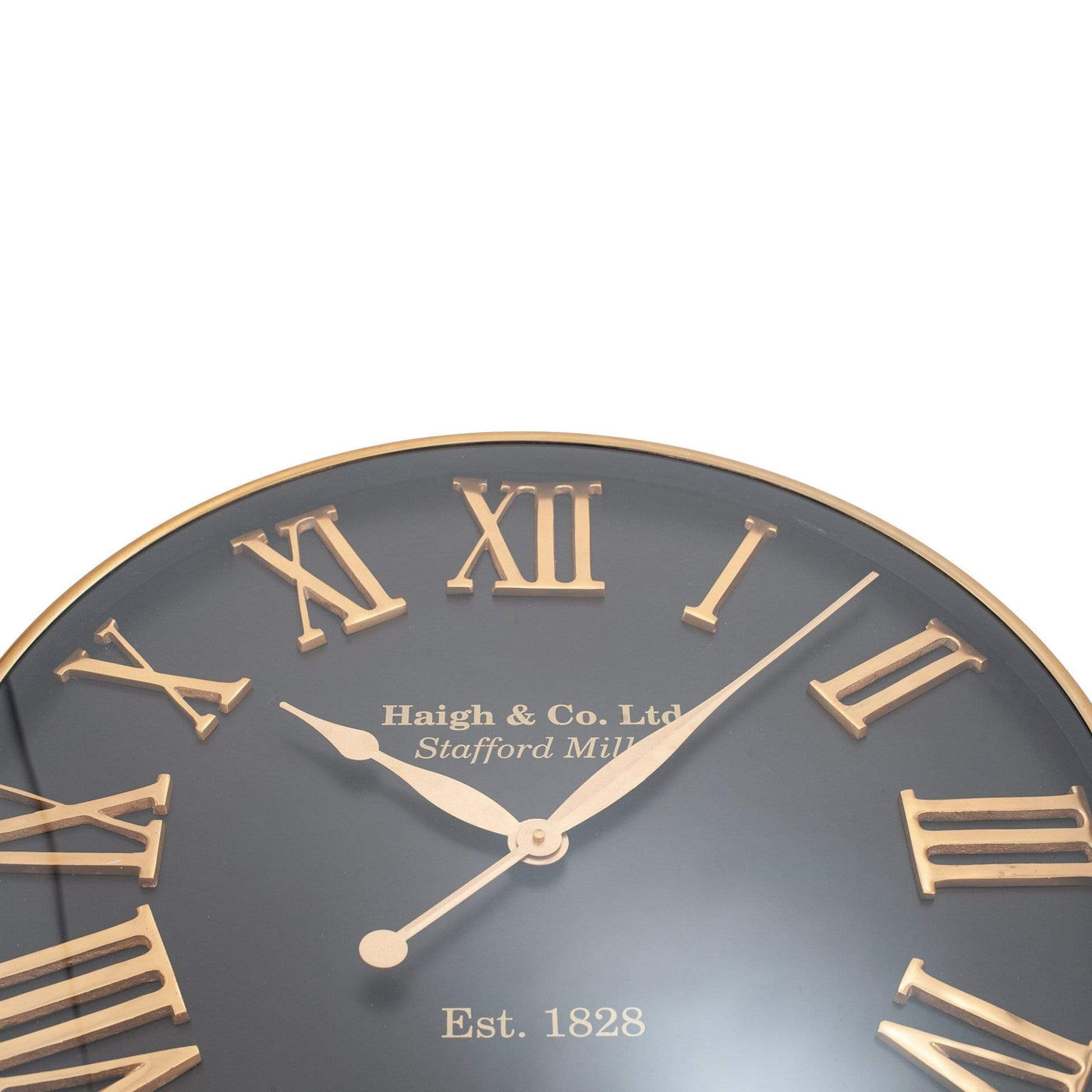 Pacific Lifestyle Accessories Antique Gold and Black Metal Round Wall Clock House of Isabella UK