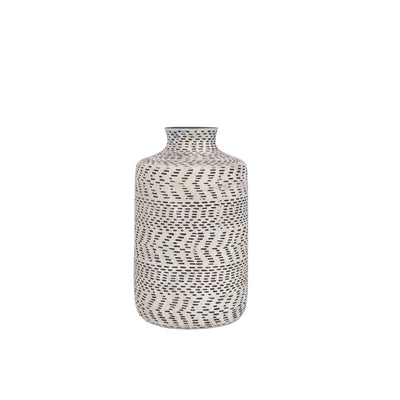 Pacific Lifestyle Accessories Atouk Textured Natural and Black Stoneware Vase House of Isabella UK