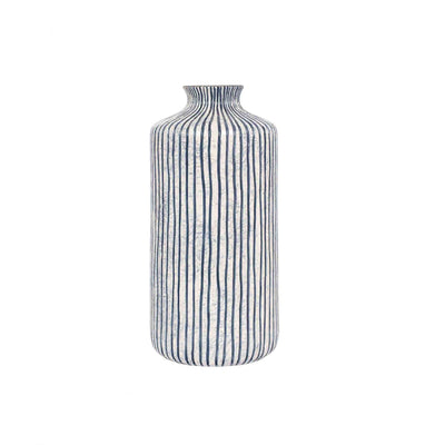Pacific Lifestyle Accessories Bude Blue and White Stripe Stoneware Vase House of Isabella UK