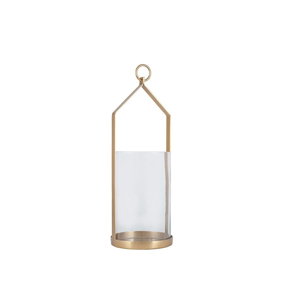 Pacific Lifestyle Accessories Clear Glass and Brass Metal Large Hurricane House of Isabella UK