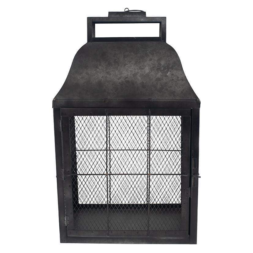 Pacific Lifestyle Accessories Dark Grey Galvanised Metal Oblong Lantern Large House of Isabella UK