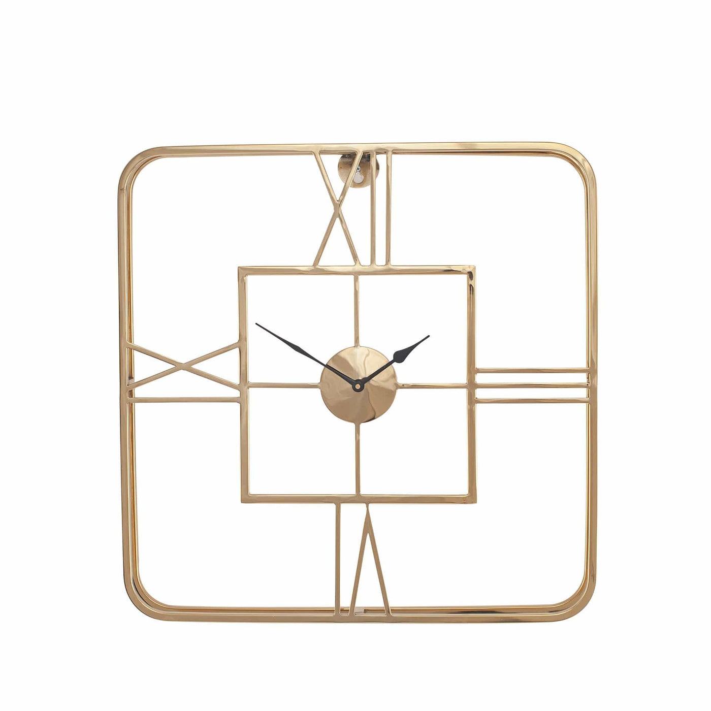 Pacific Lifestyle Accessories Gold Metal Square Wall Clock House of Isabella UK