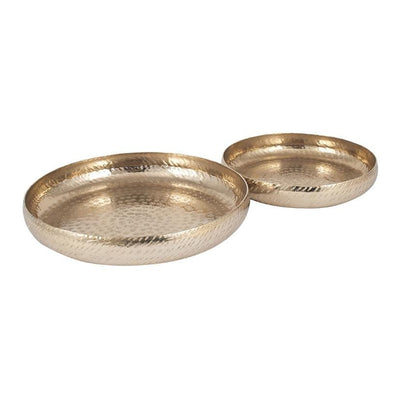 Pacific Lifestyle Accessories S/2 Gold Hammered Metal Bowls House of Isabella UK