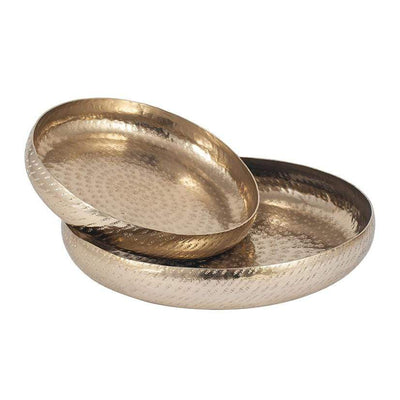 Pacific Lifestyle Accessories S/2 Gold Hammered Metal Bowls House of Isabella UK