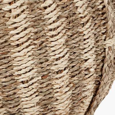 Pacific Lifestyle Accessories S/3 Woven Striped Natural Seagrass and Palm Leaf Round Baskets House of Isabella UK