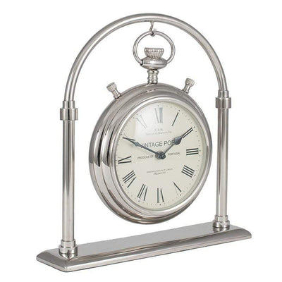 Pacific Lifestyle Accessories Shiny Nickel Brass & Glass Carriage Clock House of Isabella UK