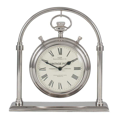 Pacific Lifestyle Accessories Shiny Nickel Brass & Glass Carriage Clock House of Isabella UK