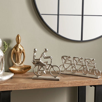 Pacific Lifestyle Accessories Shiny Silver Double Cyclist Ornament House of Isabella UK