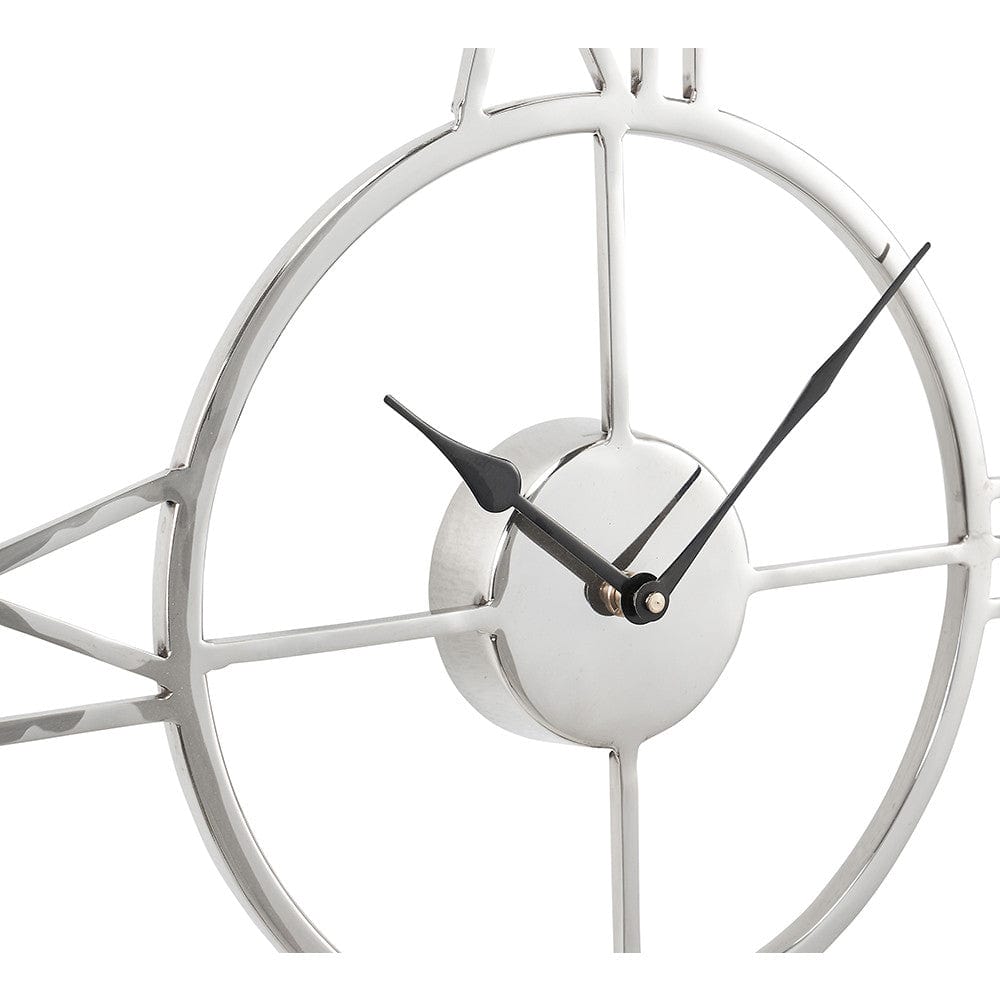 Pacific Lifestyle Accessories Silver Metal Double Framed Wall Clock House of Isabella UK