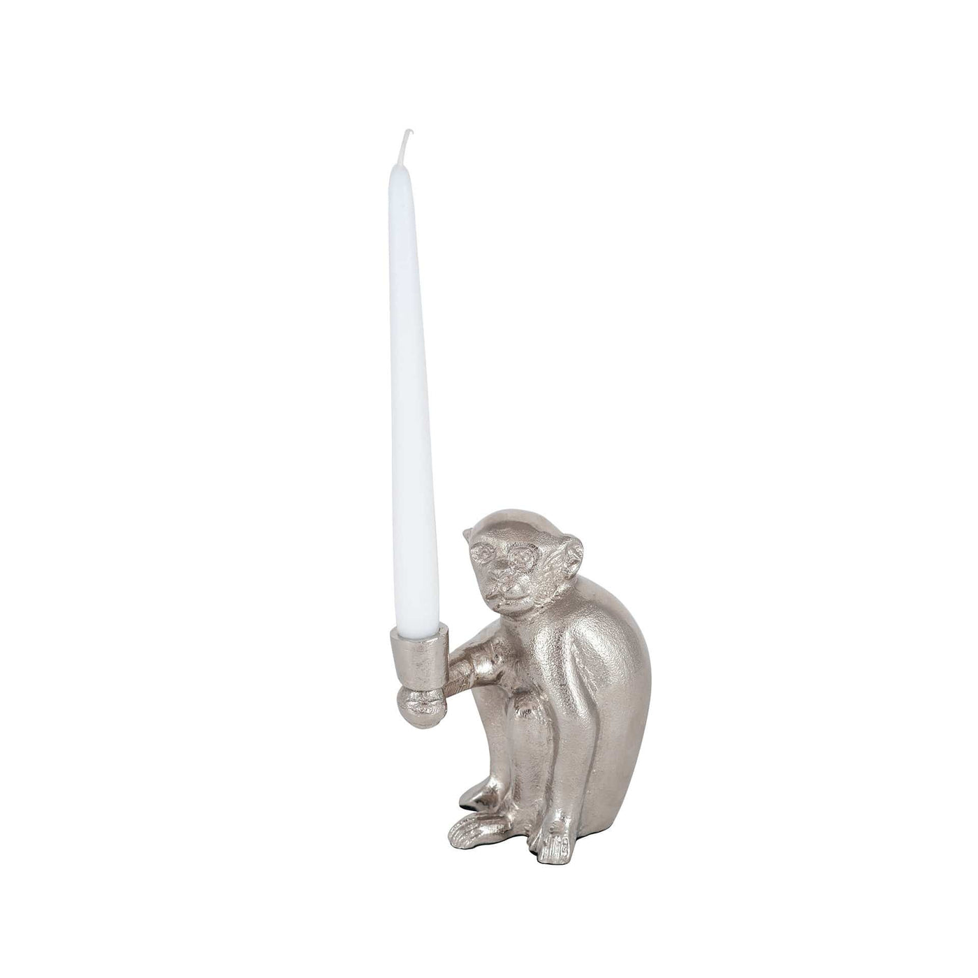 Pacific Lifestyle Accessories Silver Metal Monkey Candlestick House of Isabella UK