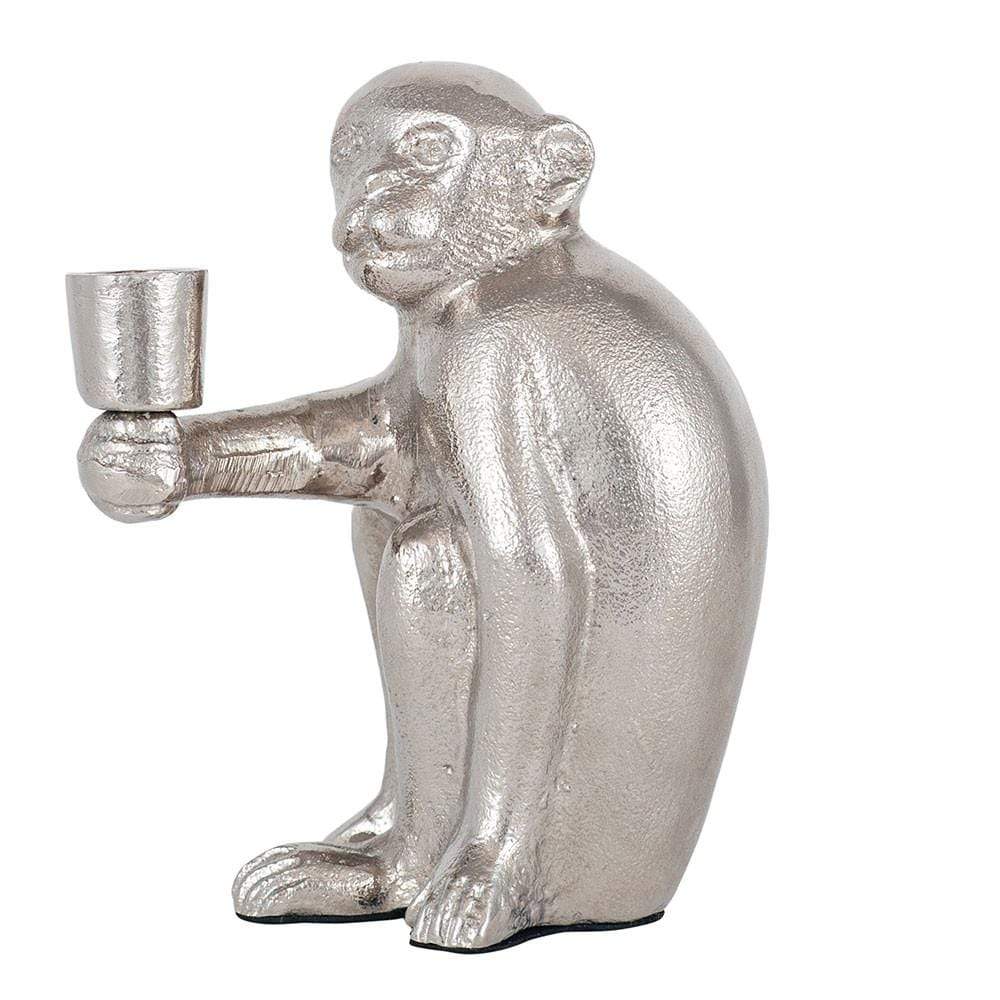 Pacific Lifestyle Accessories Silver Metal Monkey Candlestick House of Isabella UK