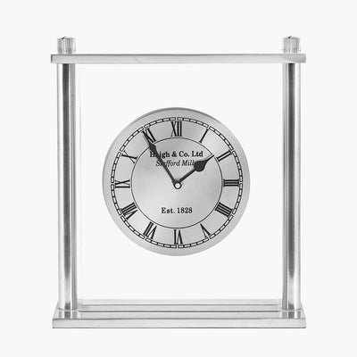 Pacific Lifestyle Accessories Silver Square Framed Standing Table Clock House of Isabella UK