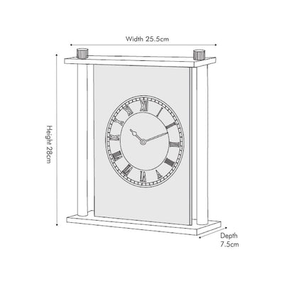 Pacific Lifestyle Accessories Silver Square Framed Standing Table Clock House of Isabella UK