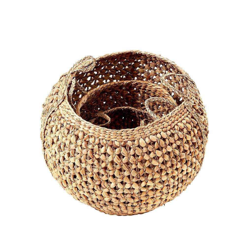 Pacific Lifestyle Accessories Woven Water Hyacinth S/3 Handled Round Baskets House of Isabella UK
