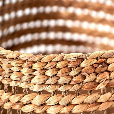 Pacific Lifestyle Accessories Woven Water Hyacinth S/3 Round Stripe Detail Baskets House of Isabella UK