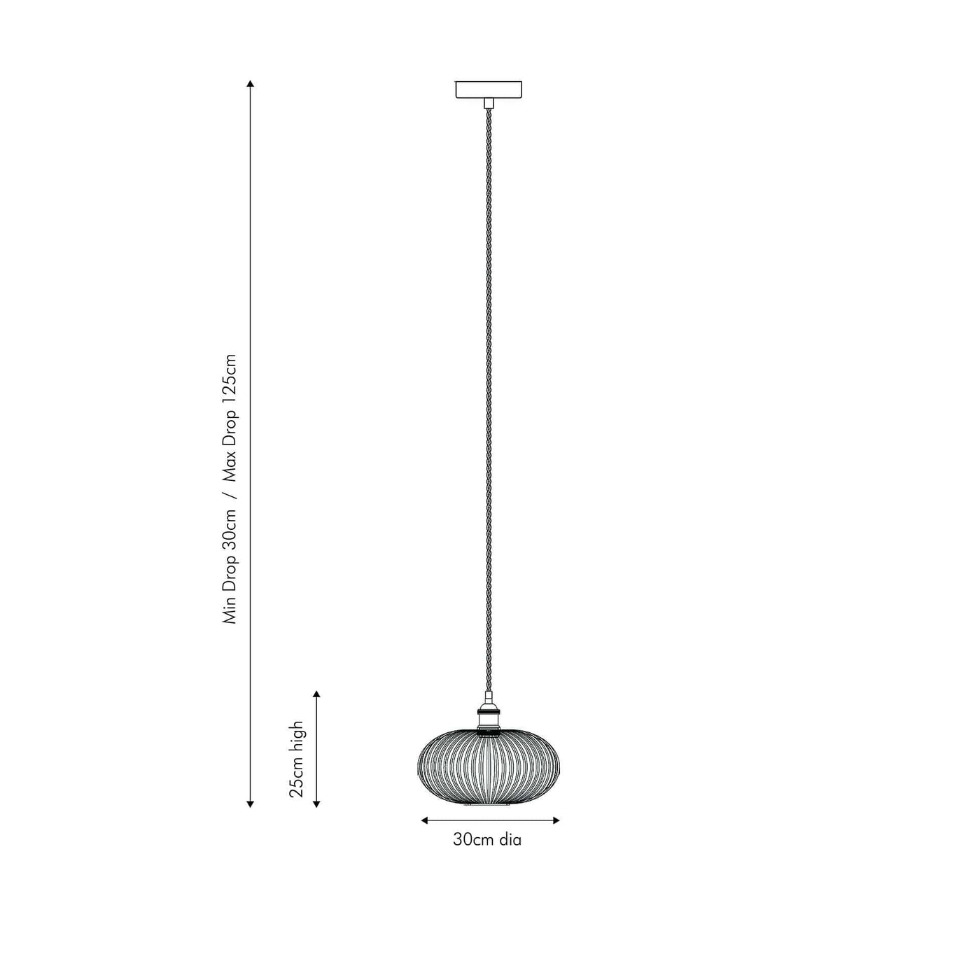 Pacific Lifestyle Lighting Abigail Clear Ribbed Glass Oval Pendant House of Isabella UK