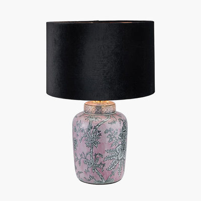 Pacific Lifestyle Lighting Alicia Pink Floral Ceramic Table Lamp House of Isabella UK