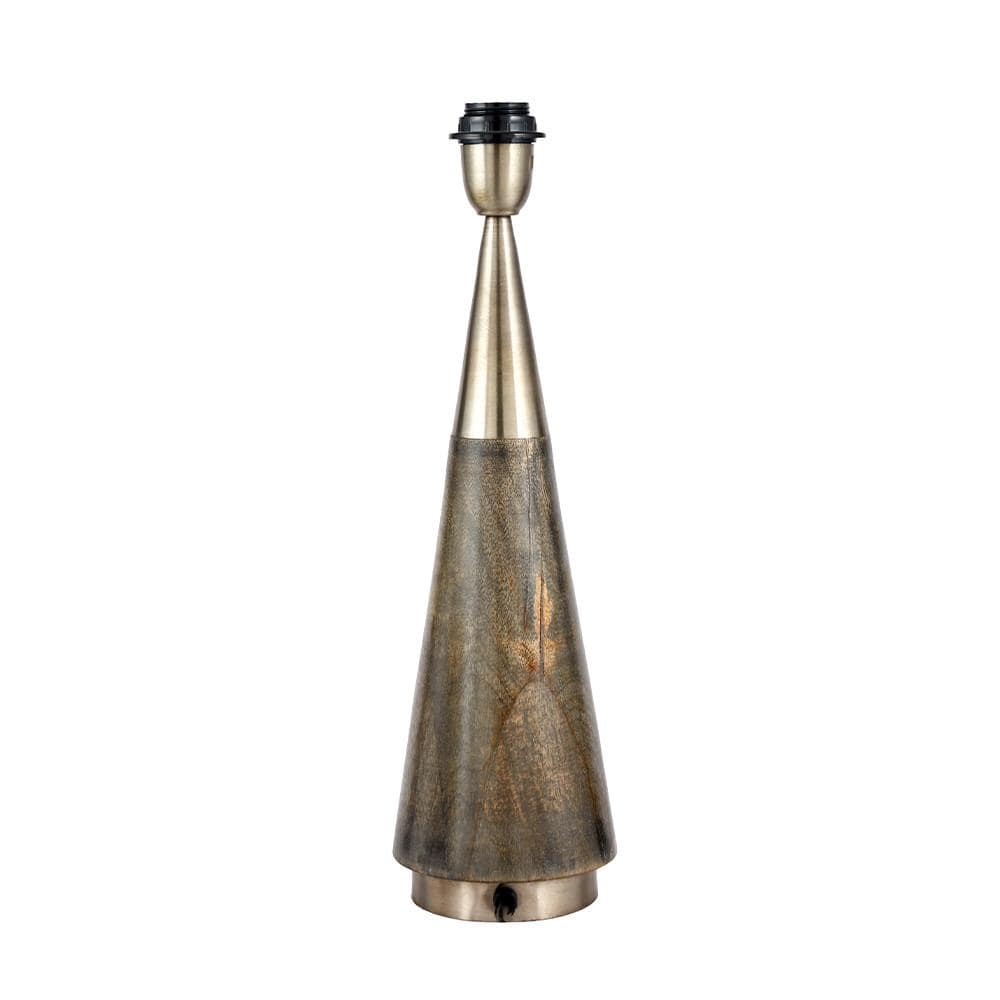 Pacific Lifestyle Lighting Allura Brushed Silver and Grey Wash Wood Table Lamp House of Isabella UK