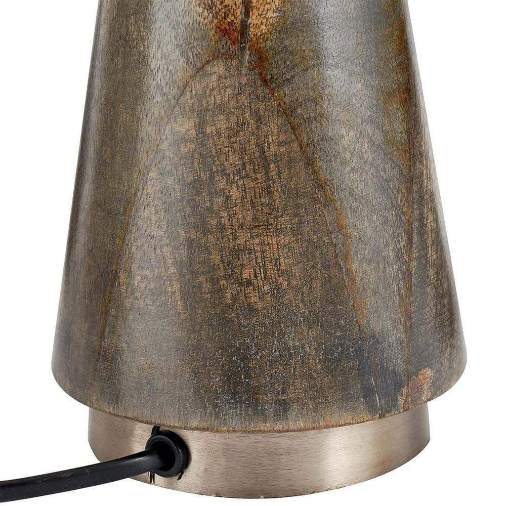 Pacific Lifestyle Lighting Allura Brushed Silver and Grey Wash Wood Table Lamp House of Isabella UK