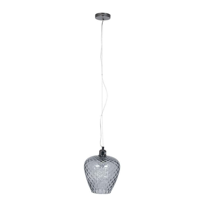 Pacific Lifestyle Lighting Almada Textured Grey Coloured Glass Electrified Pendant House of Isabella UK