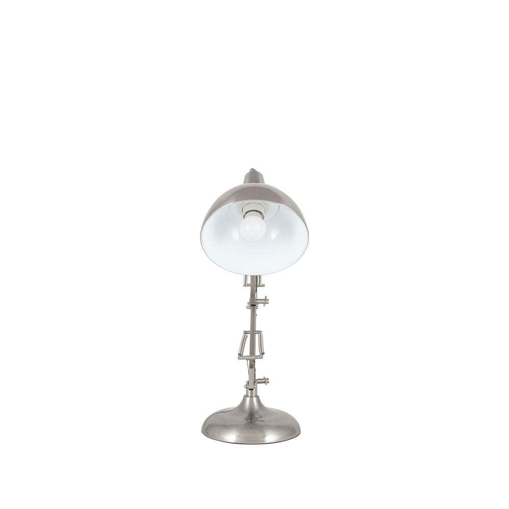 Pacific Lifestyle Lighting Alonzo Brushed Chrome Metal Task Table Lamp House of Isabella UK