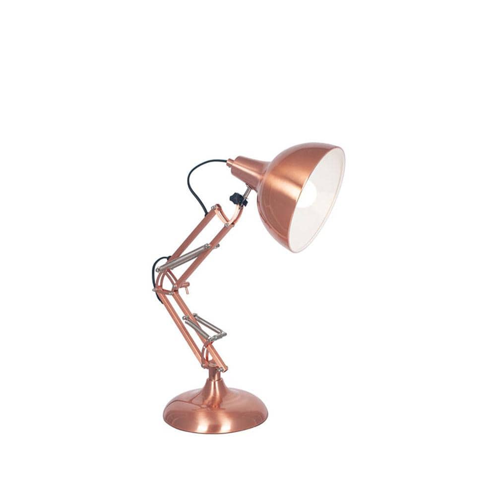 Pacific Lifestyle Lighting Alonzo Brushed Copper Metal Task Table Lamp House of Isabella UK