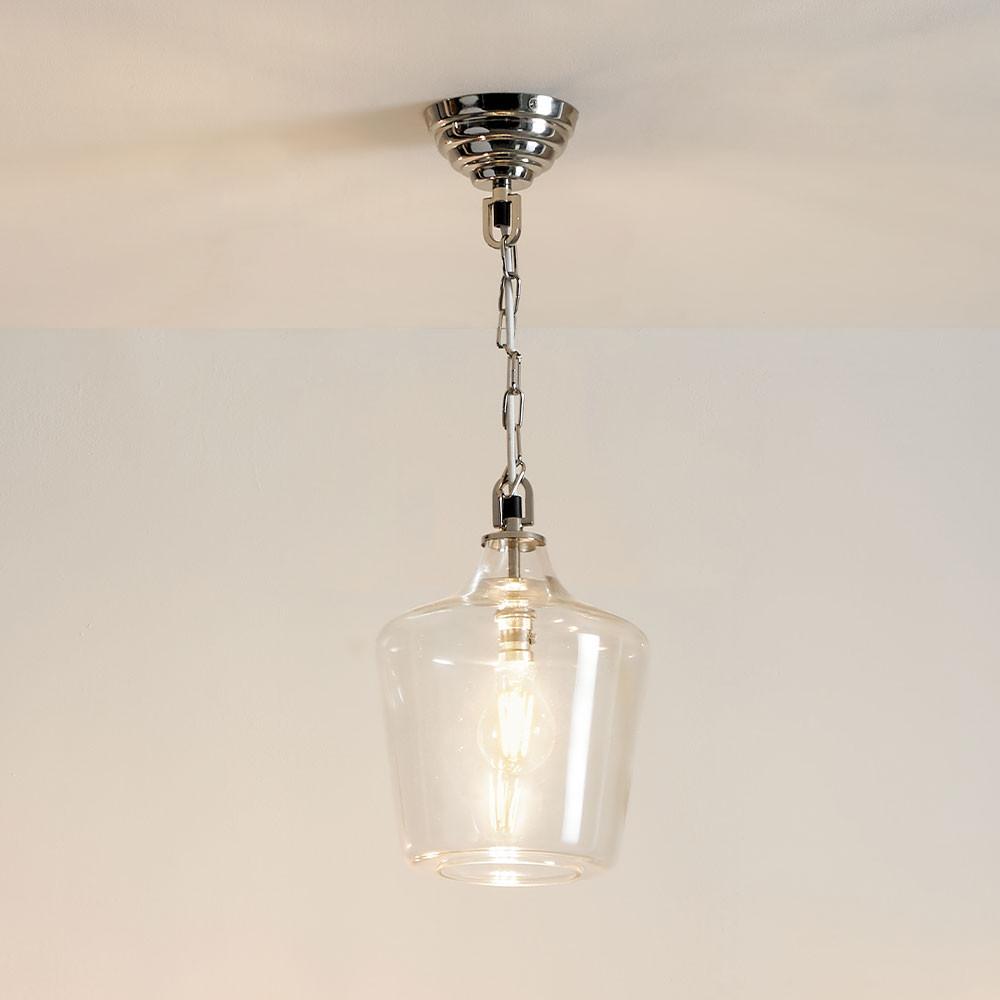 Pacific Lifestyle Lighting Anise Silver Metal and Glass Pendant House of Isabella UK