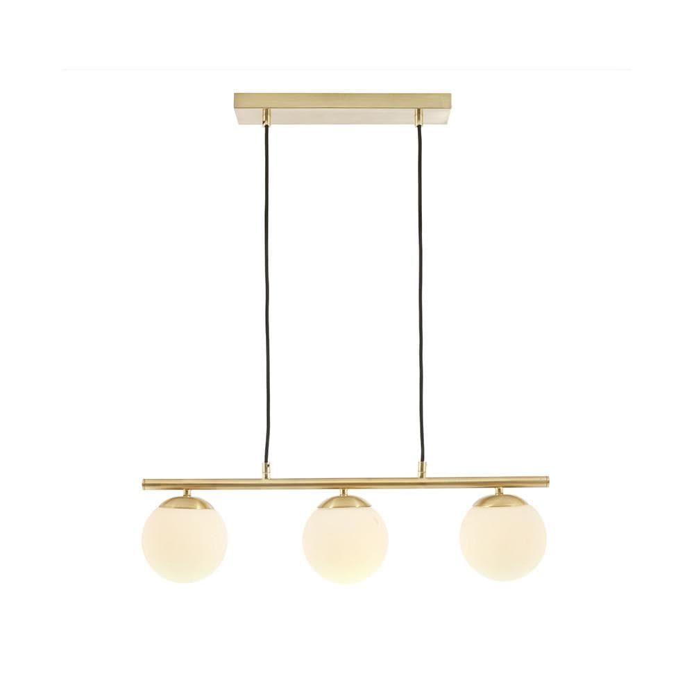 Pacific Lifestyle Lighting Asterope 3 White Orb and Gold Metal Pendant House of Isabella UK
