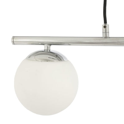 Pacific Lifestyle Lighting Asterope 3 White Orb and Shiny Chrome Metal Pendant House of Isabella UK