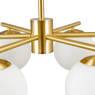 Pacific Lifestyle Lighting Asterope 6 White Orb and Gold Metal Pendant House of Isabella UK