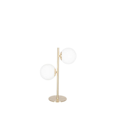 Pacific Lifestyle Lighting Asterope White Orb and Gold Metal Table Lamp House of Isabella UK