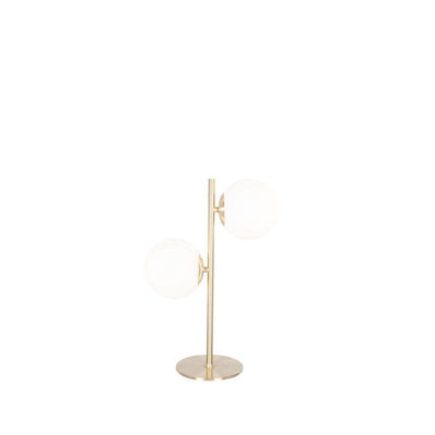 Pacific Lifestyle Lighting Asterope White Orb and Gold Metal Table Lamp House of Isabella UK